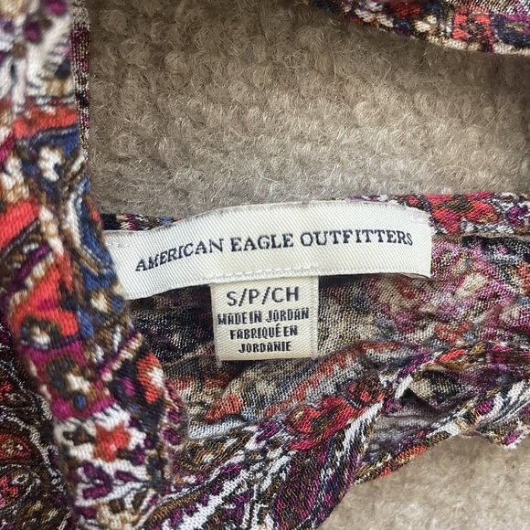 American Eagle Tank Top Womens Small Floral Tunic Pockets Casual Flowy Boho - Picture 4 of 9